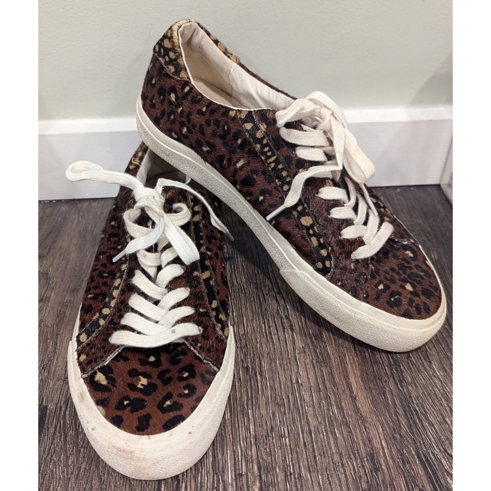 Madewell Sidewalk Low Top Sneakers Real Fur Dyed Calf Hair 7.5